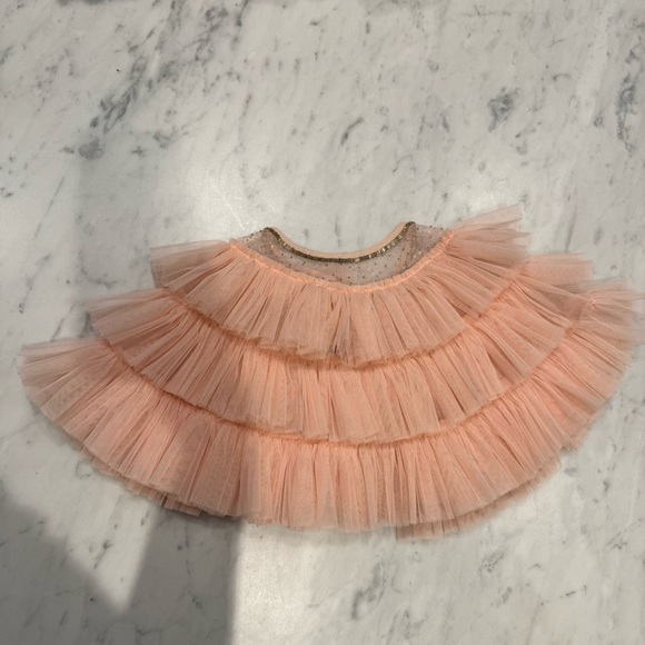 Blink Blank M Jewel Tiered Tulle Bolero Cape NWT Blush Pink Crystal Details - Picture 7 of 8